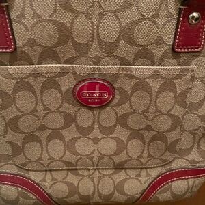 Coach handbag-Burgundy/brown